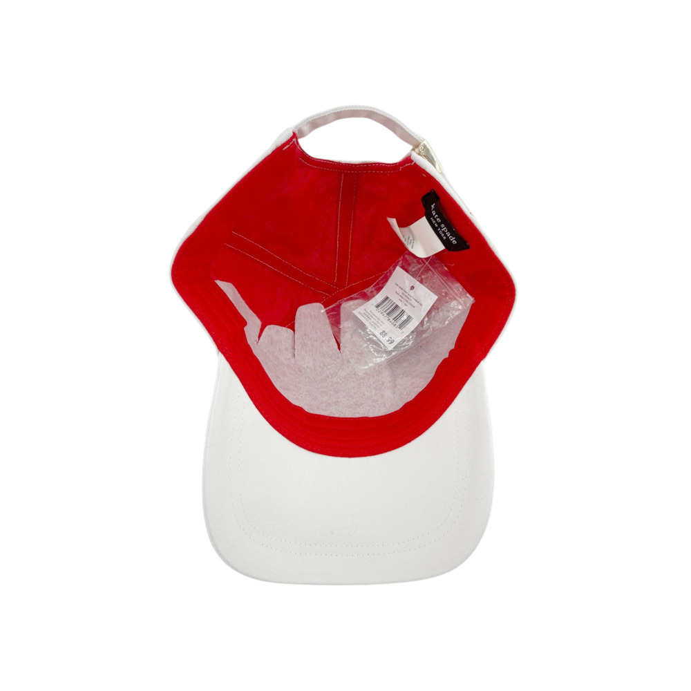KATE SPADE New York Heart Script Baseball Cap in White - Picture 8 of 12